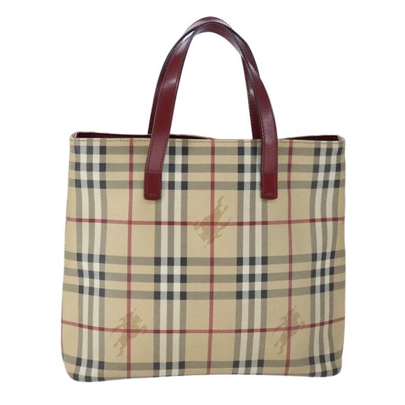 Burberry Nova Check Beige Canvas Tote Bag (Pre-Owned) - Picture 1 of 16